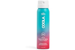 COOLA Organic Sunscreen SPF 50 Sunblock Spray, Dermatologist Tested Skin Care for Daily Protection, Vegan and Gluten Free, Guava Mango
