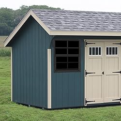 2 Pack 24" x 27" Black Shed Window with Tempered
