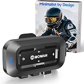 Moman Motorcycle Helmet Headsets, Hands‑Free Helmet Speakers (RS-C) | New Upgraded, Hi-Fi Speakers Dual Noise Cancellation with Loud Sound, Voice Assistant IPX67 Waterproof for Solo Riding