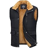 MAGCOMSEN Mens Winter Vests Outerwear Fleece Lined Puffer Vest Warm Casual Quilted Vest Bubble Sherpa Vest Jacket