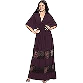 KOH KOH Womens 2026 Sexy Summer V-Neck Half Sleeve Layered Lace Maxi Dress
