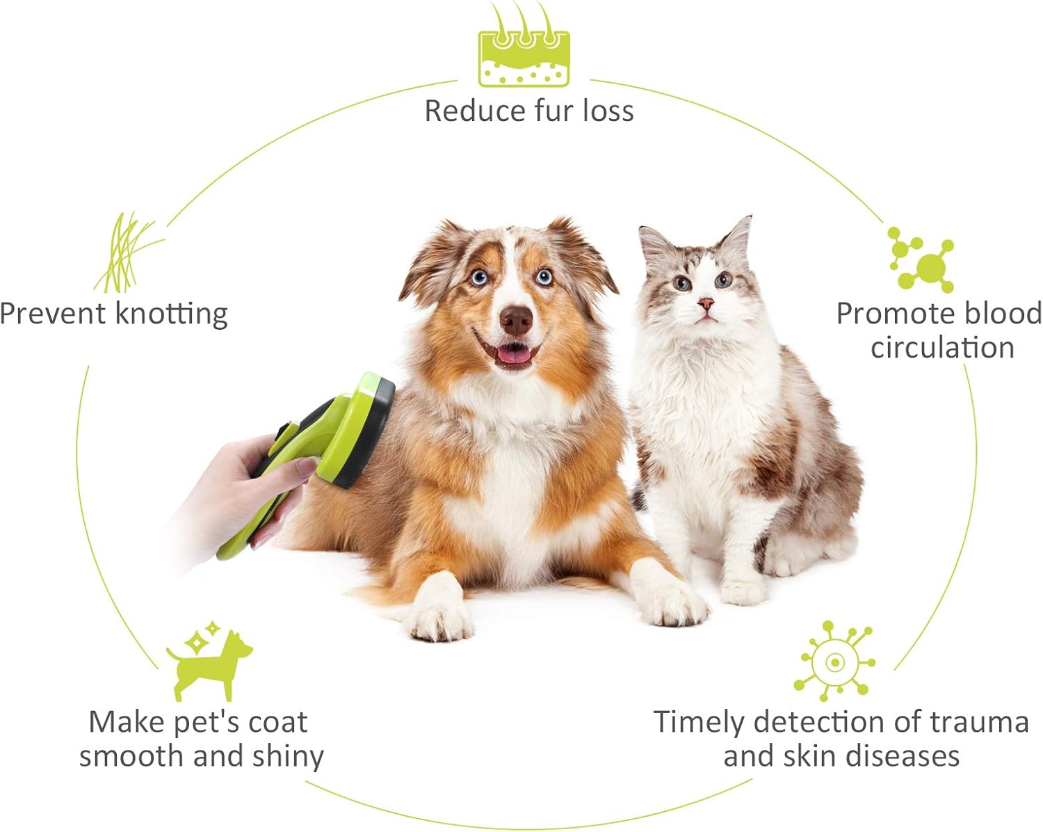 pecute Slicker Dog Brushes,Self Cleaning Pet Grooming Brush- Removes 90% of Dead Undercoat and Loose Hairs,Rounded Pins Suitable for Small Medium Dogs Cats (Medium - Image 4