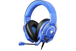 ZIUMIER Z88 Gaming Headset with Microphone, Wired Gaming Headphones Compatible for PC, PS4, PS5, Xbox One, Xbox Series X & S, Switch, 3.5 mm Audio Jack, Noise Cancelling Mic & RGB Light (Blue)
