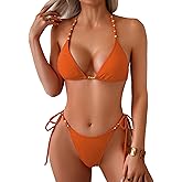 swimall Women's Thong Bikini Set Sexy String High Cut Triangle Swimsuit Two Piece Brazilian Bathing Suit