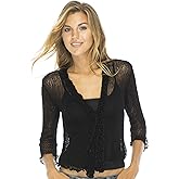 Back From Bali Womens Sheer Shrug Ruffle Cardigan Lightweight Sweater Bolero Arm Cover