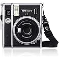 Fintie Protective Clear Case for Fujifilm Instax Mini 40 Instant Film Camera - Crystal Hard PVC Cover with Removable Shoulder Strap, Clear