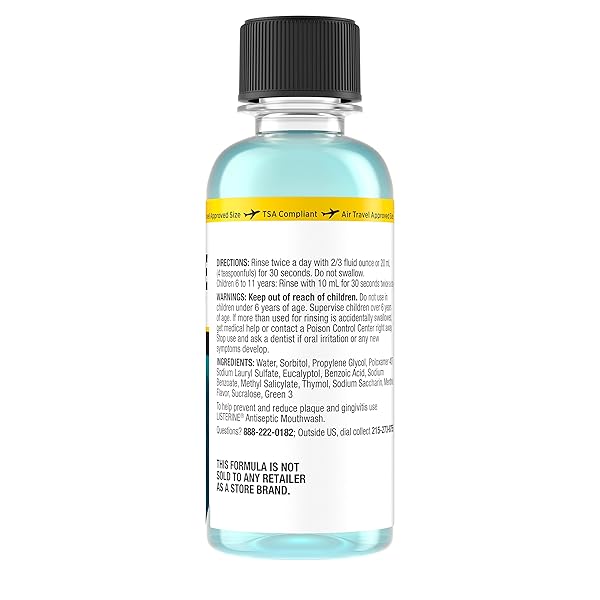LISTERINE COOL MINT ALCOHOL-FREE MILD MOUTHWASH, ORAL RINSE KILLS 99.9% OF GERMS THAT CAUSE BAD BREATH, LESS INTENSE TASTE, MILD MINT FLAVOR, 3.2 FL. OZ