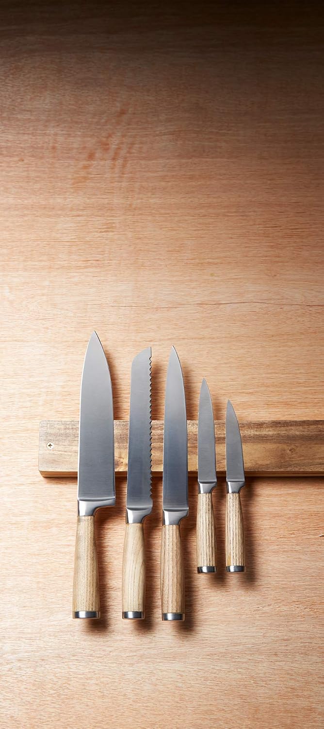 KitchenCraft Natural Elements Wooden Magnetic Knife Rack, 45 x 6 x 3 cm (17.5" x 2.5" x 1"), Brown, 6 x 2.7 x 45 cm - Image 4