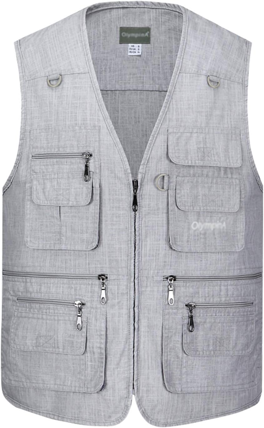 Gihuo Men's Outdoor Utility 16 Pockets Summer Fishing Travel Vest