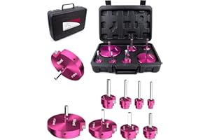 MISUREL 8 Pcs PVC Pipe Reamer Set With 1/2 inch, 3/4 inch, 1 inch, 1-1/4inch,1-1/2inch, 2inch, 3inch, 4inch Head Aluminum PVC Fitting Saver, PVC Socket Saver For SCH40 PVC, ABS PVC Pipe, Water Lines