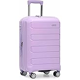 Traveler's Choice Pagosa Indestructible Hardshell Expandable Spinner Luggage, Lavender, 22-Inch Carry-on