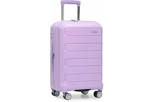 Traveler's Choice Pagosa Indestructible Hardshell Expandable Spinner Luggage, Lavender, 22-Inch Carry-on