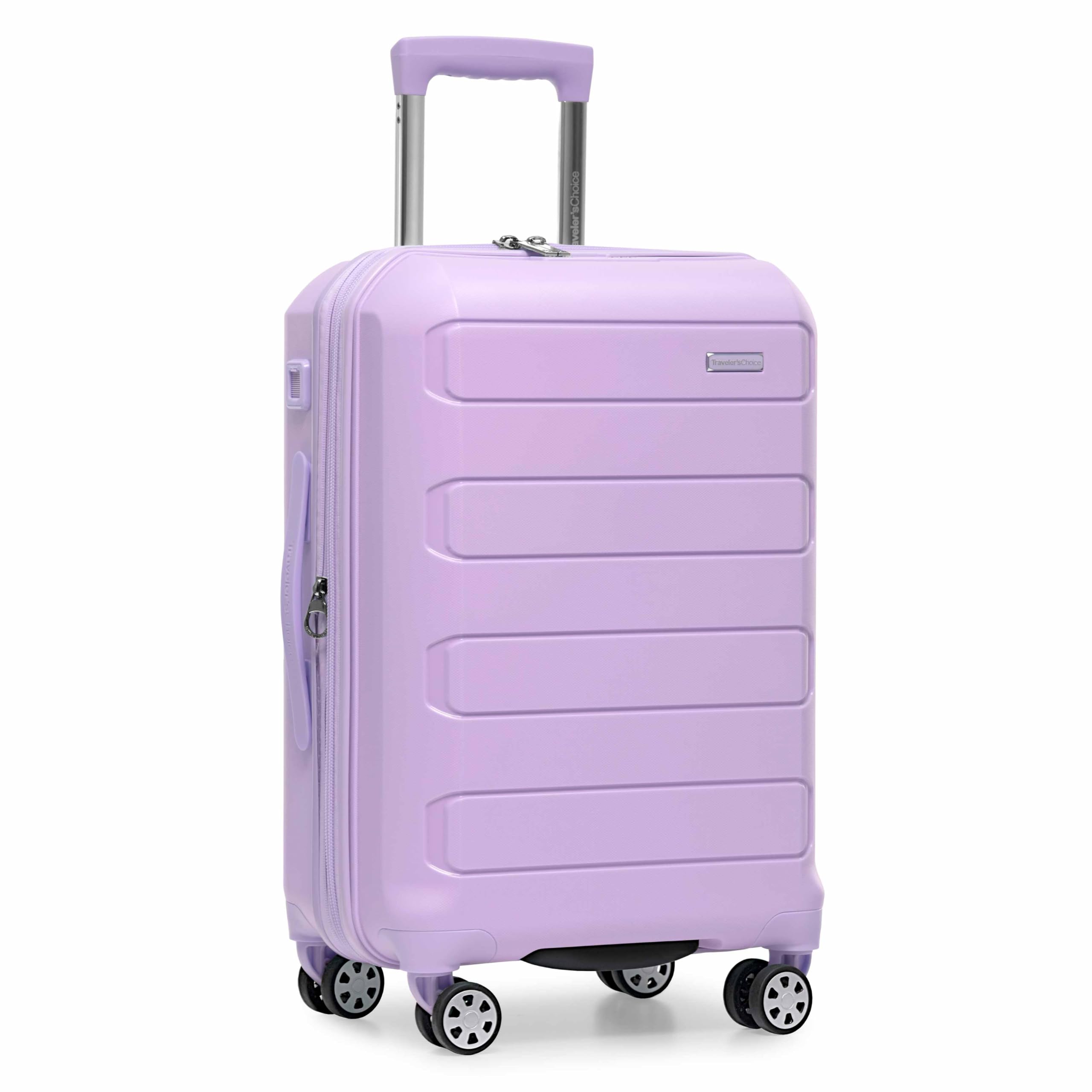 Traveler's Choice Pagosa Hardshell Expandable Luggage with Spinner Wheels, Lavender, 22-Inch Carry-on Image