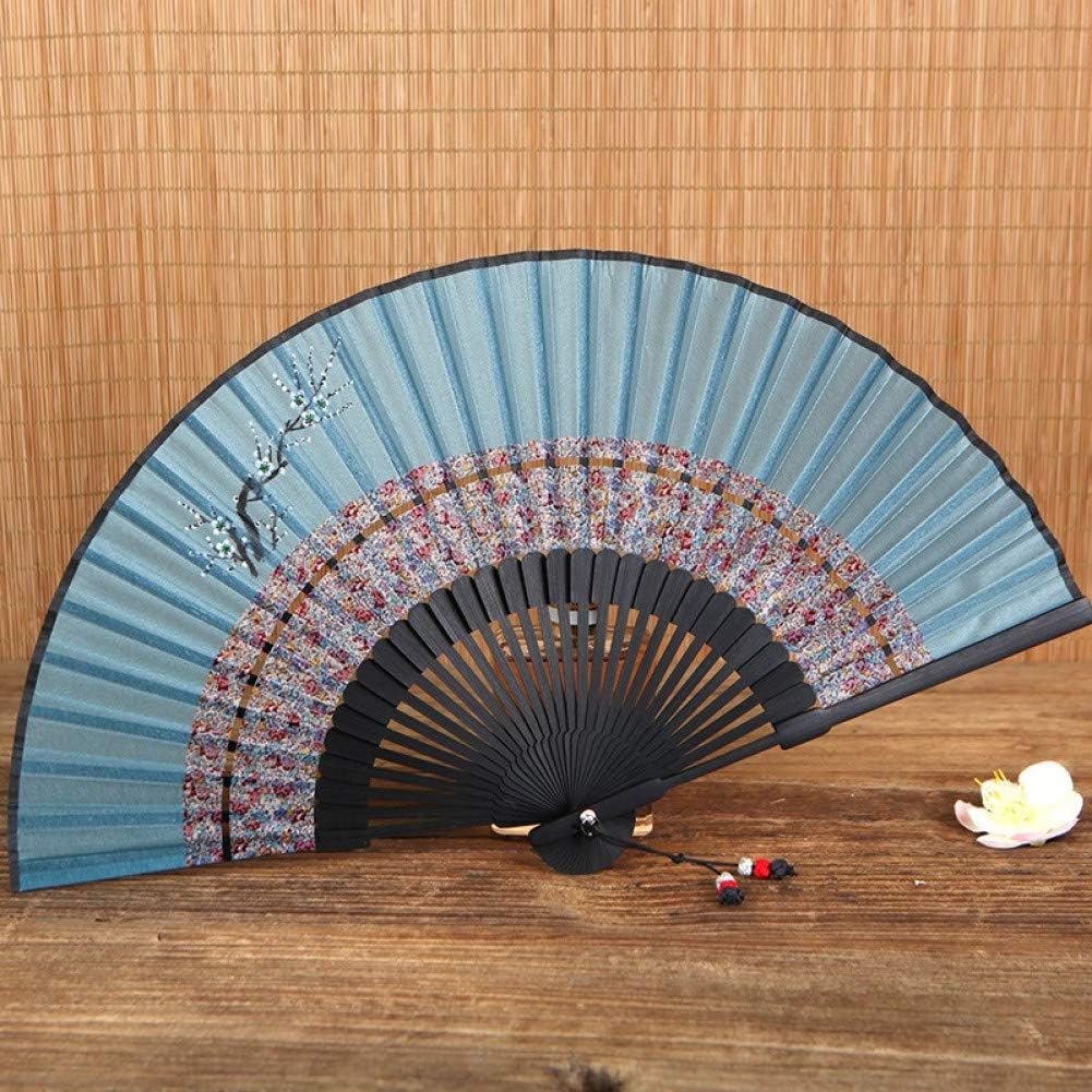 TXyang Accessory Fan Folding Classic Handpainted Ancient Folding Fan Silk Woman Fan