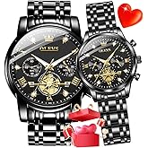 OLEVS Couple Watch His and Her Set Matching Watch Mens Womens Diamond Romantic Valentine’s Day