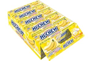 HI-CHEW Banana - Box of 15 Sticks, 1.76oz ea | Unique Fun Soft & Chewy Taffy Candy | Immensely Juicy Fruit Flavors