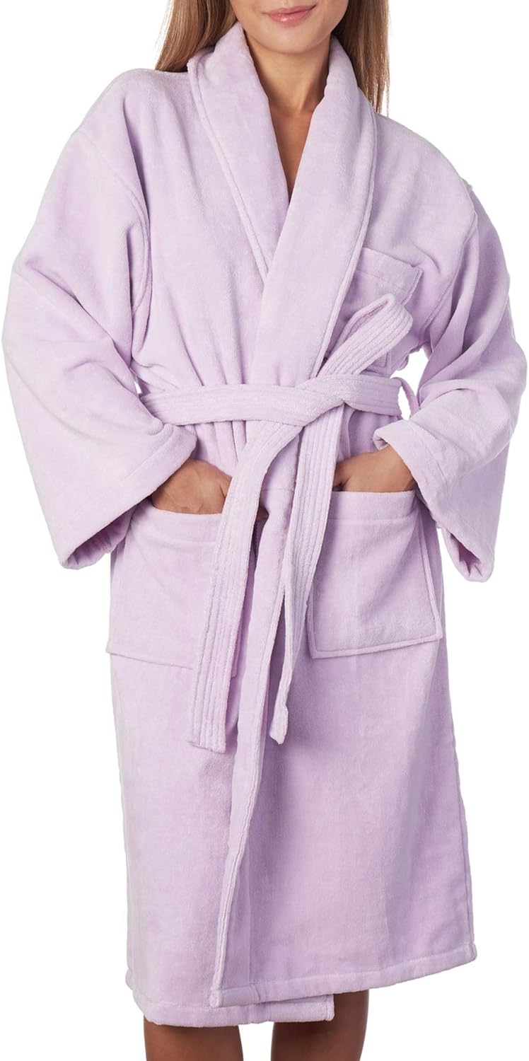 Alpine Swiss Blair Womens Cotton Terry Cloth Bathrobe Shawl Collar Velour Spa Robe at  Women’s Clothing store