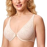 AISILIN Women's Front Closure Bras Plus Size Unlined Soft Lace Plunge Underwire