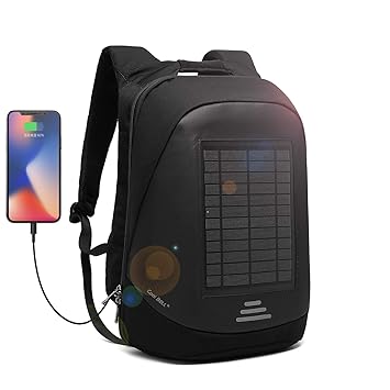 UtoteBag Solar-Rucksack, 15,6 Zoll, Laptop-Rucksack, Diebstahlschutz, wasserdicht, mit USB-Port, für den Außenbereich, multif