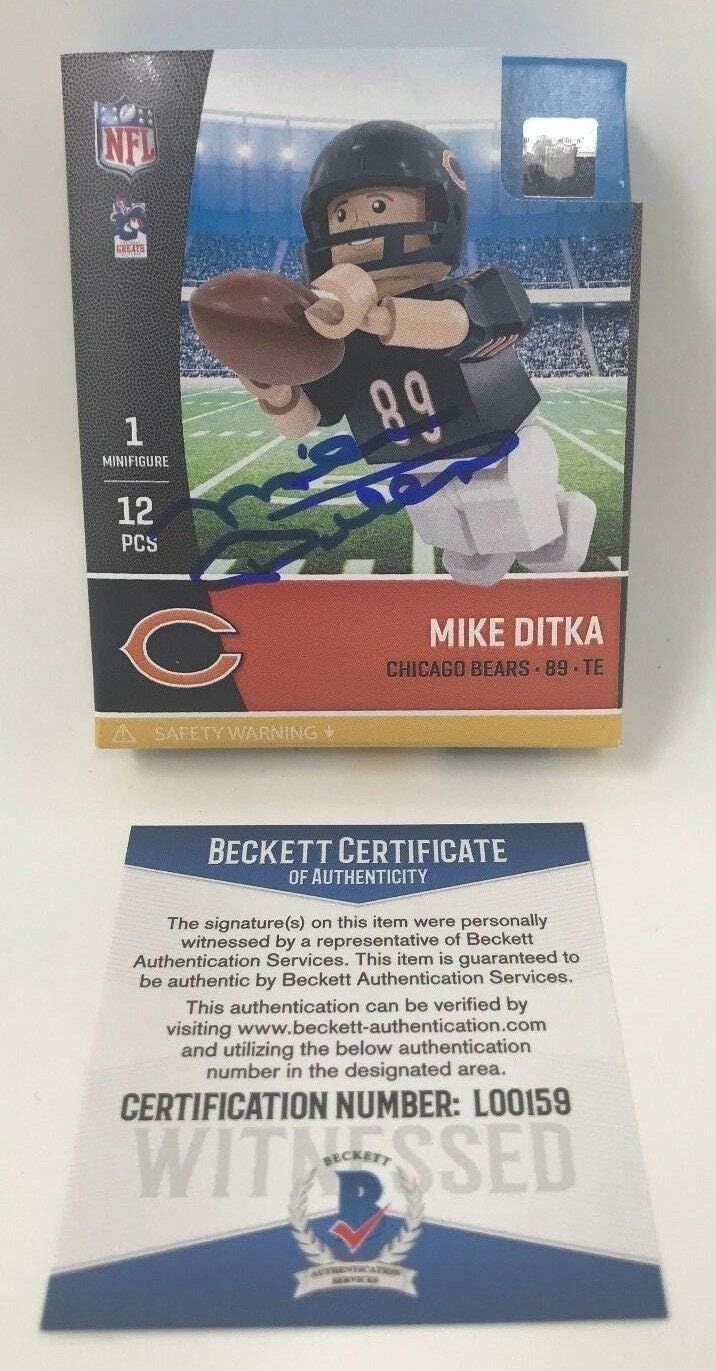 Mike Ditka Autographed Signed Chicago Bears Oyo NFL Football Figure Coach Lego Beckett COA