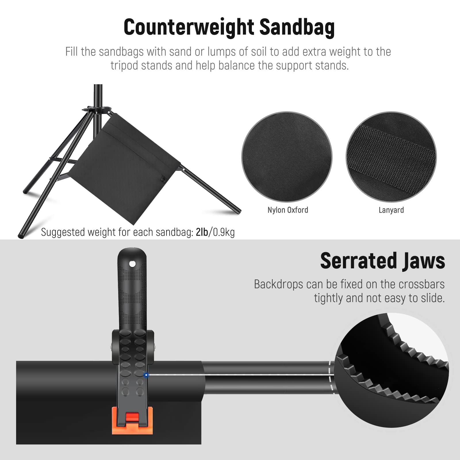 Neewer Photo Studio Backdrop Support System, 10ft/3m Wide 6.6ft/2m High