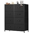DUMOS Dresser for Bedroom with 8 Drawers, Clothes Drawer Fabric Closet Organizer, Cloth Dresser with Metal Frame and Wood Tabletop Chest Storage Tower for Kids Room, Nursery, Living Room, Entryway