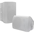 Herdio 6.5 Inch 400W Outdoor Speakers Wired Waterproof Passive with Powerful Bass,Wall Mount Speakers for Patio Garage Covered Deck,All-Weather Durability(Pair,White)
