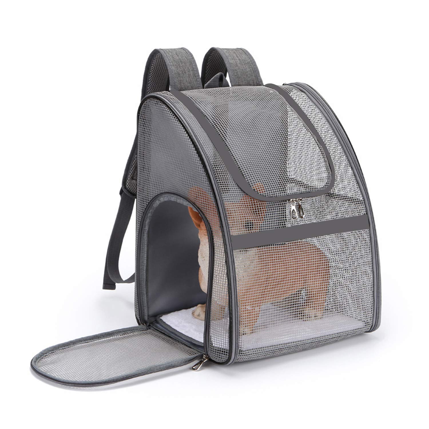 Cat Carrier Breathable Dog Carrier Backpack Lightweight Portable Pet Body Carrier Great for Carrying Puppy Cats Gray