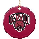 GRAPHICS & MORE Central Washington University Primary Logo Porcelain Scalloped Holiday Christmas Tree Ornament - 2.8" (7.1 cm)