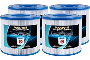 POOLPURE Summer Escapes Replacement Pool & Spa Filter for Type D, Summer Waves P57100102, P57000104, 4 Pack