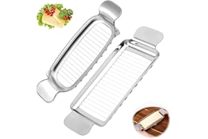 2pcs Butter and Cheese Slicer Cutter, Stainless Steel Cheese Cutter Multipurpose Handheld Butter Slicing Tool for Precise Sli