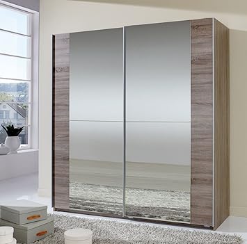 Germanicatm Minden Bedroom 180cm Sliding 2 Door Mirrored Wardrobe