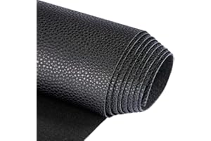 TORRAMI Soft Synthetic PU Fabric Material Faux Leather Sheets 1 Yards 54" x 36", 0.95mm Thick for Upholstery, DIY Crafts, Pebbled Pattern Black