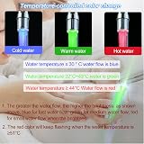 JReHuiG 2-Piece LED Water Faucet Tap 3-Color Temp Sensor Kitchen Bathroom Sink view 4