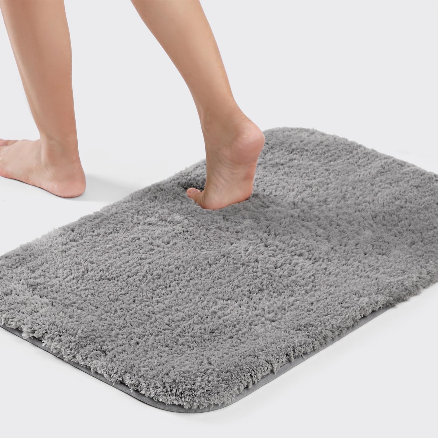 Good Nite Luxury Bath Rug - Grey, 50x80cm, Absorbent, Machine-Washable, Shower Mat for Bathroom Floor