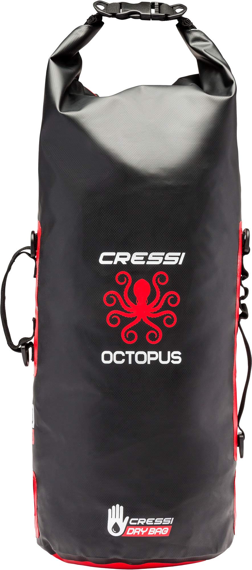 Cressi Octopus Waterproof Backpack Dry Bag 30L Rolltop Travel Hiking Pack for Sports, Surf, Diving and Camping, PVC Tarpaulin Outdoor Bag with Padded Shoulder Straps and Side Handles