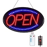 LED Open Sign, FITNATE Large 23x14 inch Business Open Sign with Remote Electric Display Light,2 Modes Flashing & Steady Lights for Business, Shop, Bar, Hotel