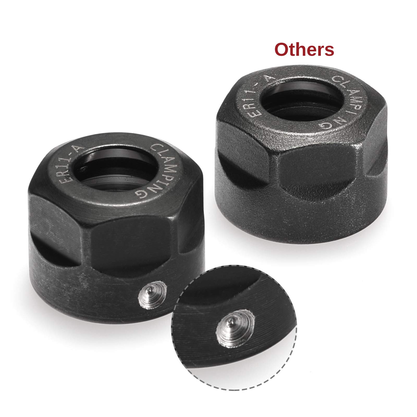 4pcs ER11-A Collet Clamping Nut With Dynamic Balance Holes for CNC Milling Chuck Holder Lathe