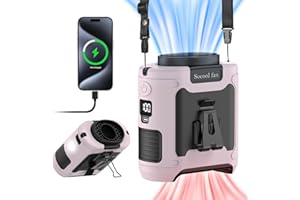 SOCOOL FAN Socool 10000mAh Portable Waist Fan Clip on Wearable Belt Personal Fan Rechargeable Battery operated With 5 Speeds & Flashlight Neck Fan Hands-Free 40H Cooling For Outdoor Camping Travel