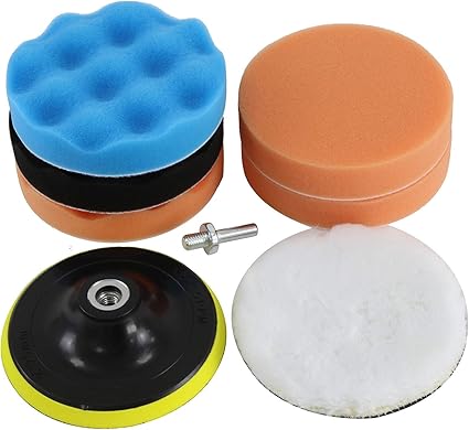 Amazon Sutekus ポリッシャー バフ ポリッシング スポンジ 洗車 8点 セット 電動 ドリル 研磨 ポリッシャー 洗車用 車カー汎用 バフ ポリッシング マジックテープ式 洗車やワックスがけ等がラクラク カラー 100ｍｍ ポリッシャー