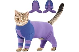ADNIKIA Sticky Hair Cat Clothes,Cat Recovery Suit Cat Pajamas for Cats Only, Sphynx Hairless Cats Sweater, Kitten Hair Sticky Onesie Cat Turtleneck, Anti-Licking or Skin Disease Recovery Suit for Cats