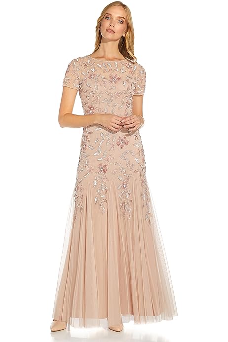 【Tadashi Shoji】BODE SEQUIN EMBROIDERED LACE AND TULLE GOWN Bode Sequin Embroidered Lace and Tulle Gown - PLUS SIZE