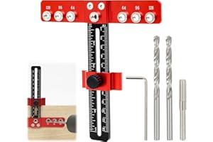 SYITCUN Aluminum Alloy Cabinet Hardware Jig,Cabinet Handle Template Tool, Adjustable Punch Locator and Drill Template Guide, Cabinet Hole Drilling Template for Handles and Pulls