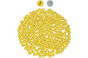 NOVANI Lemon Yellow Hotfix Rhinestones Flatback Glass Round Crystals Gems for Crafts Clothes Shoes Bag DIY Decoration Citrine (SS20/4.8MM/1440pcs)