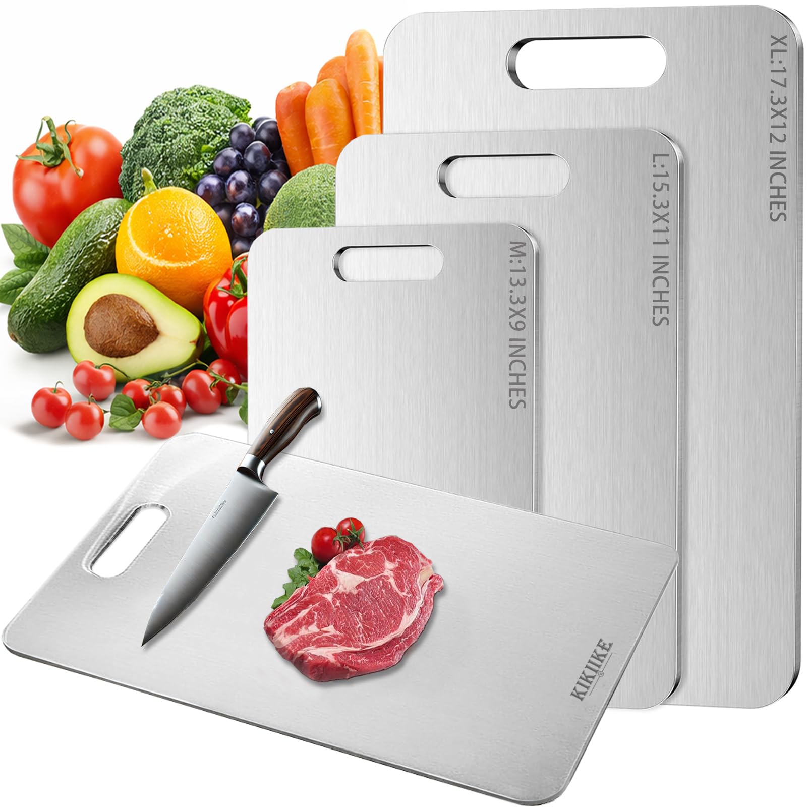 Photo 1 of ***ONLY 1*** Titanium Cutting Board Double-Sided 100% Pure Titanium Cutting Boards for Kitchen - Food-Grade titanware chopping boards Non-Stick Durable and easy to clean (13.3 x 9 in)