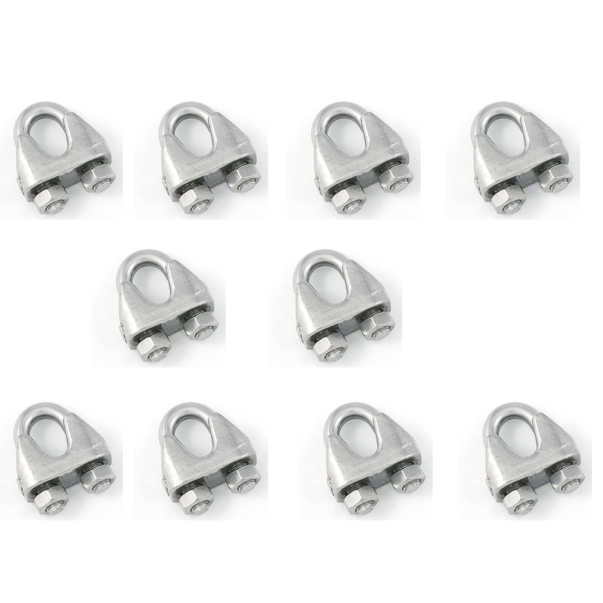 5mm Wire Rope Clamps – A4 316 Marine Grade Stainless Steel U Bolt Saddle Fasteners for Boat Rigging, Yacht, Sailing, Fencing & Outdoor Cable Tensioning (Pack of 10)