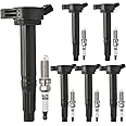 UF487 Ignition Coil Pack 90919-A2002 and Iridium Spark Plugs Set Of 5 Fit For Toyota Highlander,Sienna,4Runner,Avalon,Tundra,Camry,Venza,RAV4,Sequoia 2005-2024&Lexus 2006-2024 2.5L 3.5L 3.6L 4.0L V6