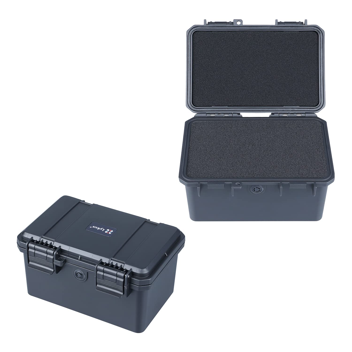 Lykus HC-1730 Mini Hard Case Dry Box with Foam Insert, Interior Size 16.4x10x9.3 cm, IP66 Splash-Proof, Suitable for Cellphones, Tools, Small Devices and More