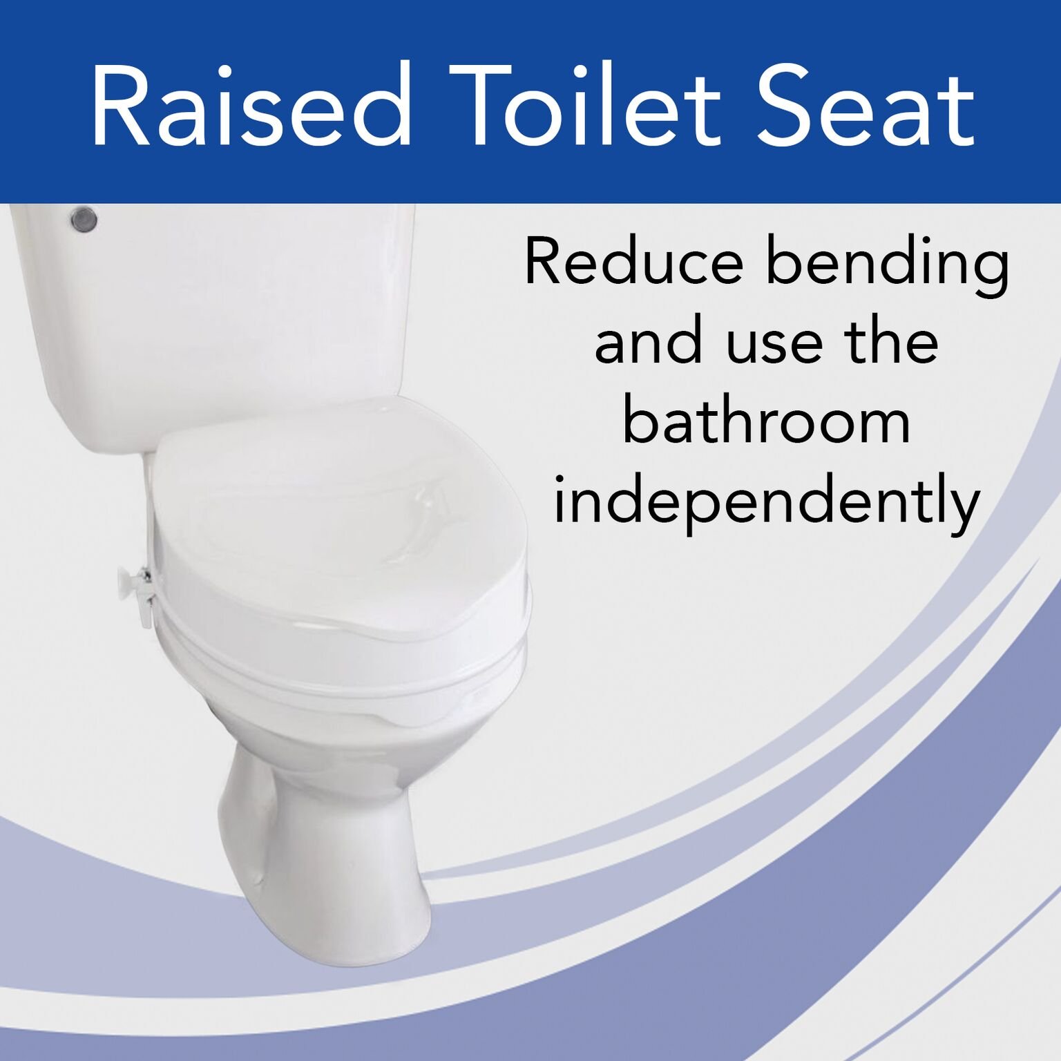 Homecraft Savanah Raised Toilet Seat with Lid, 4" High Elevated Toilet