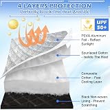 Tevlaphee Windscreen Sun Shade 197x128cm 3 Magnets UV Block Foldable view 2